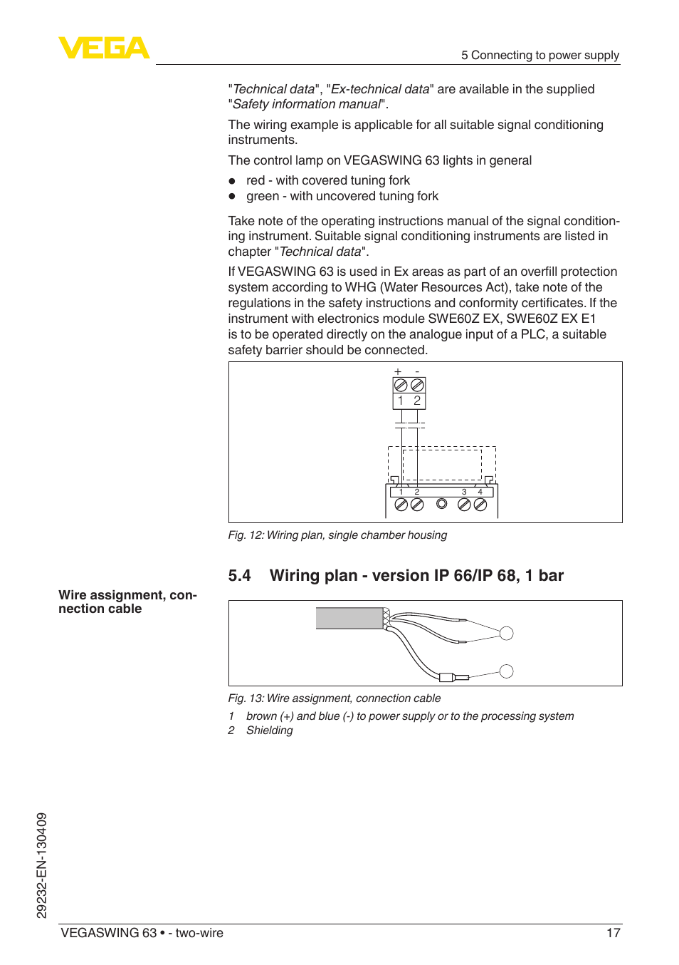 VEGA VEGASWING 63 - two-wire User Manual | Page 17 / 40