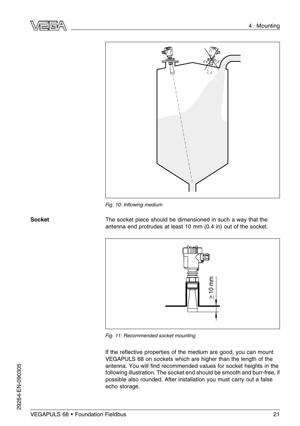 VEGA VEGAPULS 68 (≥ 2.0.0 - ≤ 3.8) Foundation Fieldbus User Manual | Page 21 / 84