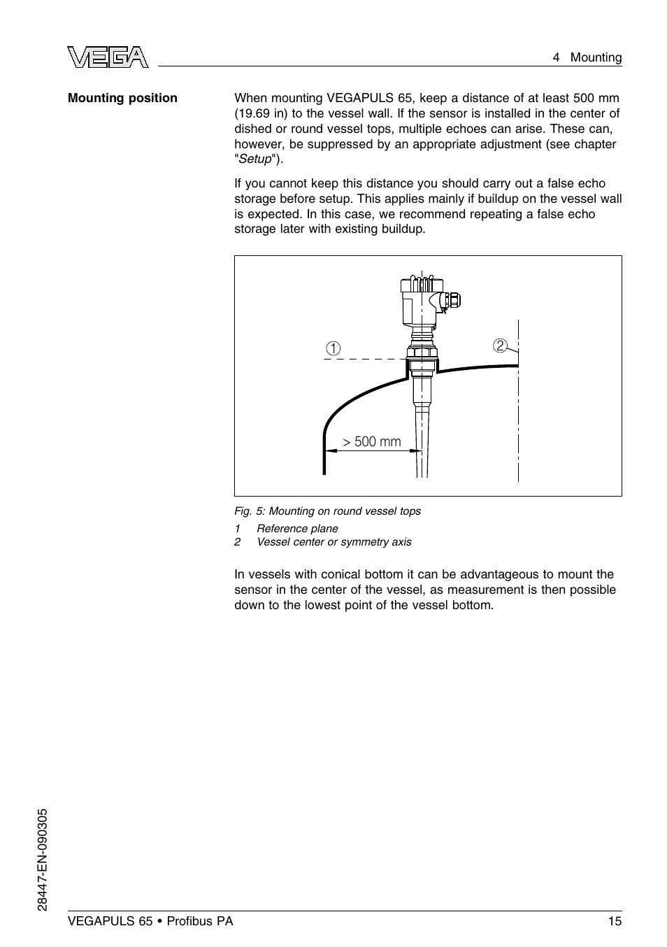 VEGA VEGAPULS 65 (≥ 2.0.0 - ≤ 3.8) Proﬁbus PA User Manual | Page 15 / 64