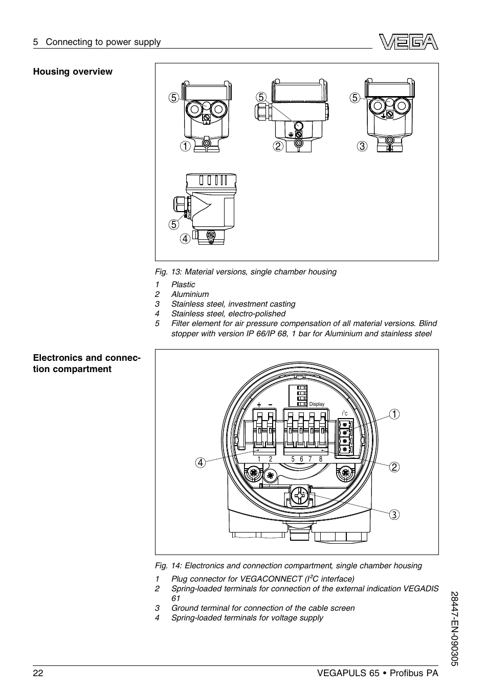 VEGA VEGAPULS 65 (≥ 2.0.0 - ≤ 3.8) Proﬁbus PA User Manual | Page 22 / 64