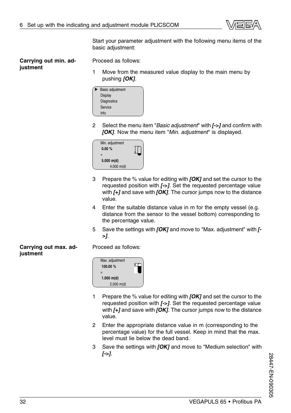 VEGA VEGAPULS 65 (≥ 2.0.0 - ≤ 3.8) Proﬁbus PA User Manual | Page 32 / 64