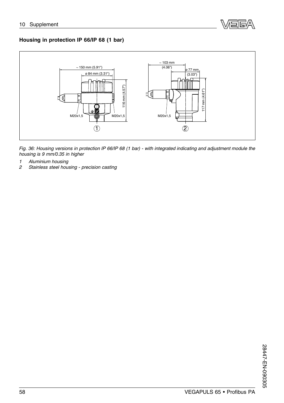 VEGA VEGAPULS 65 (≥ 2.0.0 - ≤ 3.8) Proﬁbus PA User Manual | Page 58 / 64