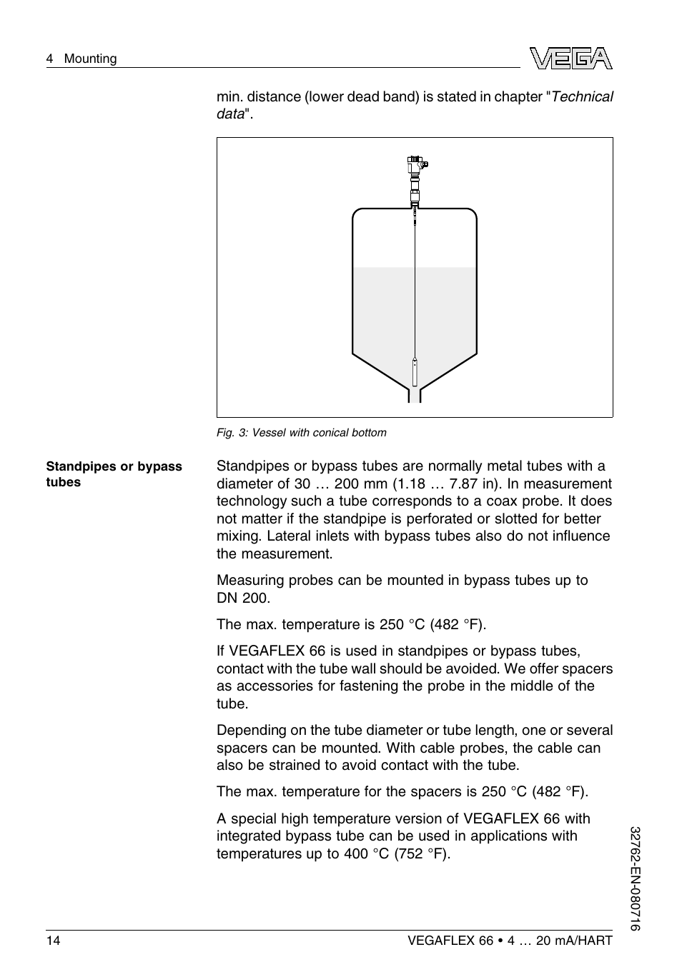 VEGA VEGAFLEX 66 (-110…+400°C) 4 … 20 mA_HART User Manual | Page 14 / 64