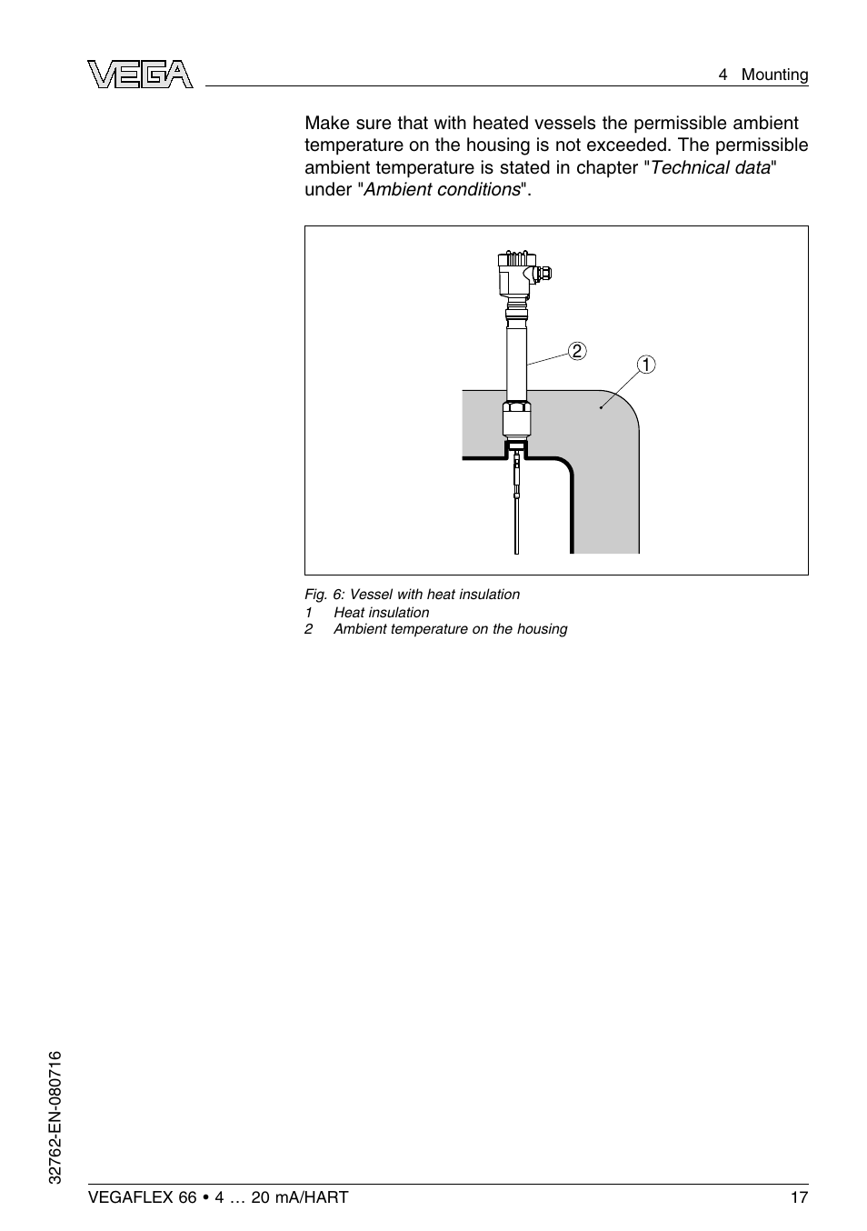 VEGA VEGAFLEX 66 (-110…+400°C) 4 … 20 mA_HART User Manual | Page 17 / 64