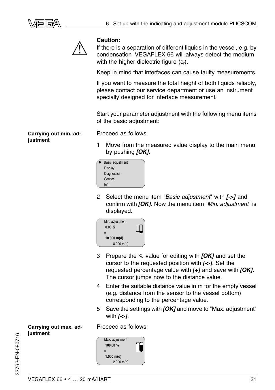 VEGA VEGAFLEX 66 (-110…+400°C) 4 … 20 mA_HART User Manual | Page 31 / 64