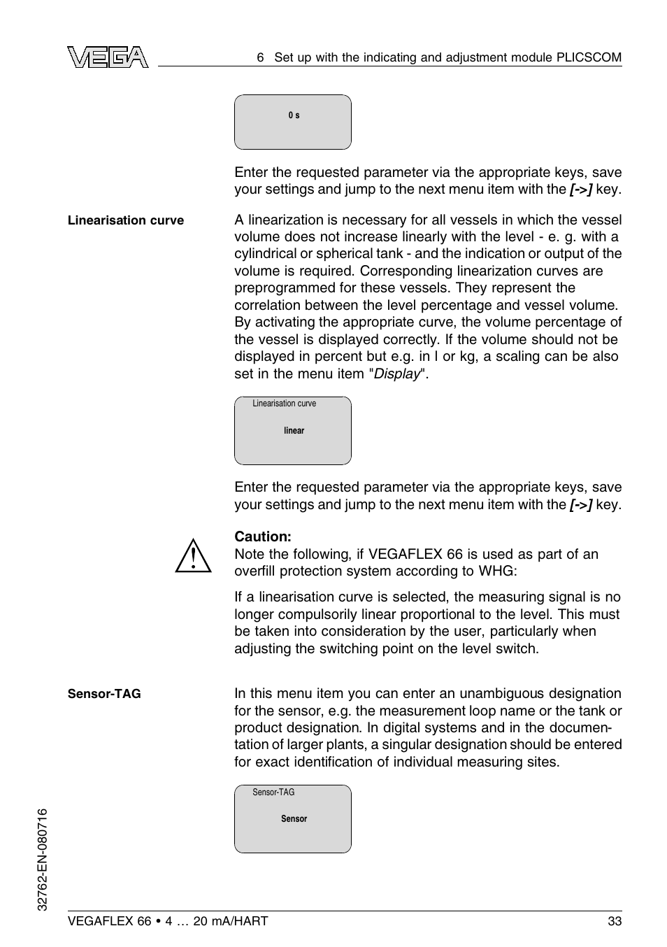 VEGA VEGAFLEX 66 (-110…+400°C) 4 … 20 mA_HART User Manual | Page 33 / 64