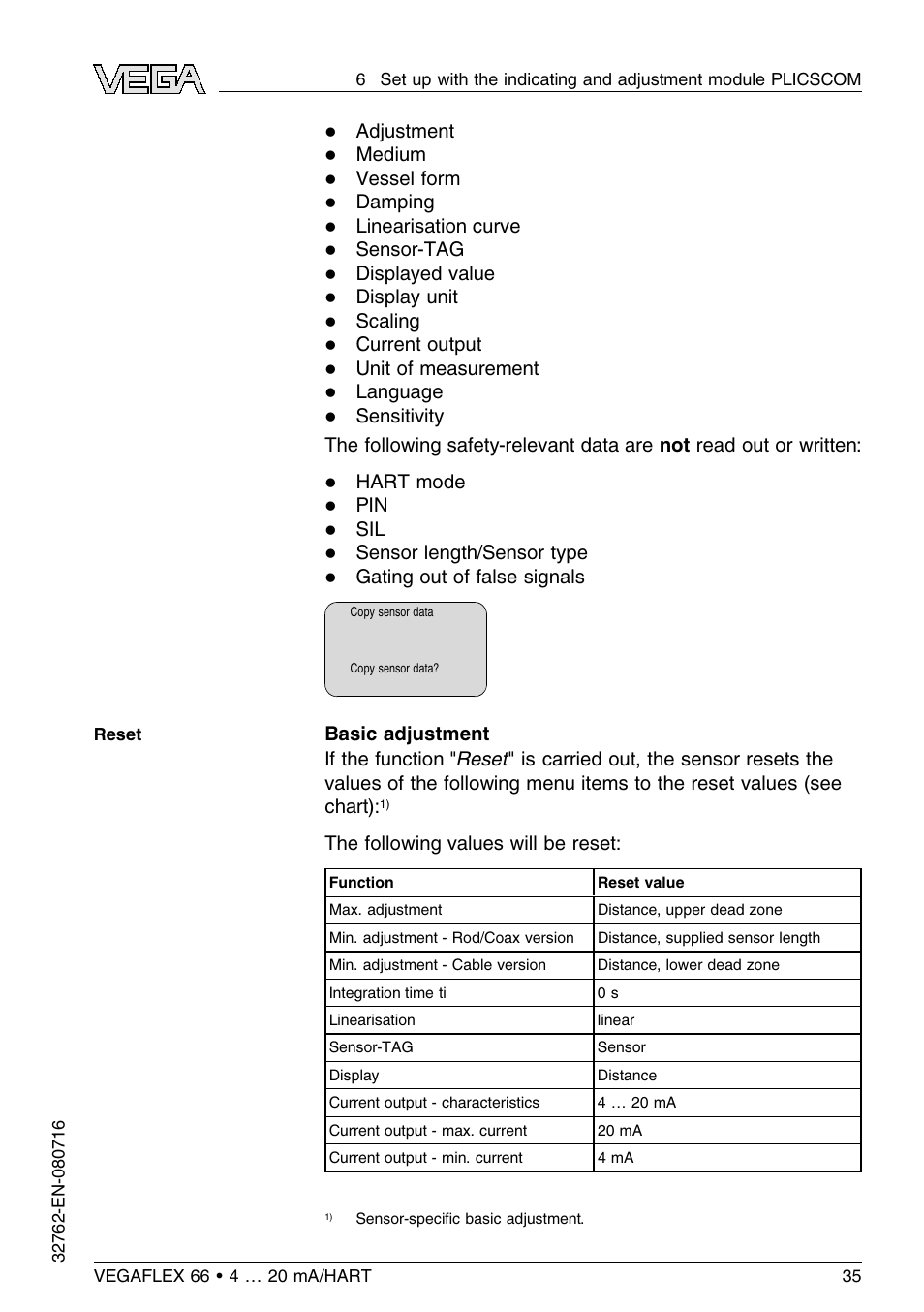 VEGA VEGAFLEX 66 (-110…+400°C) 4 … 20 mA_HART User Manual | Page 35 / 64