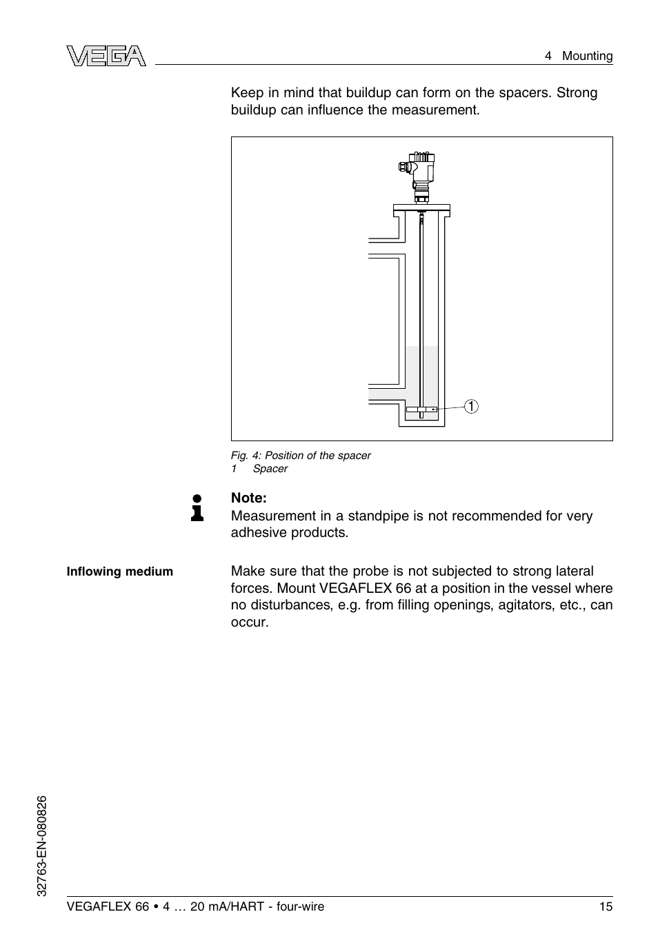 VEGA VEGAFLEX 66 (-110…+400°C) 4 … 20 mA_HART - four-wire User Manual | Page 15 / 56