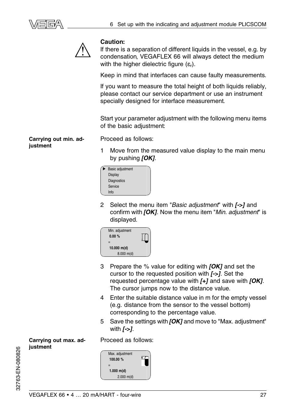 VEGA VEGAFLEX 66 (-110…+400°C) 4 … 20 mA_HART - four-wire User Manual | Page 27 / 56