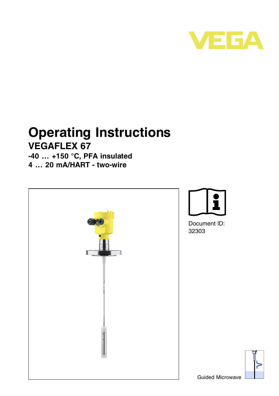 VEGA VEGAFLEX 67 (-40…+150°C PFA insulated) 4 … 20 mA_HART two-wire User Manual | 60 pages