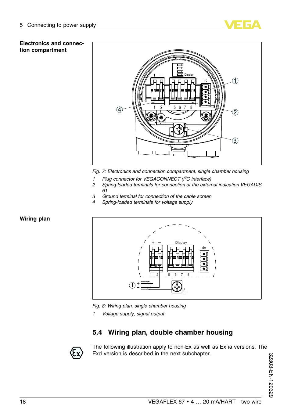 4 wiring plan, double chamber housing | VEGA VEGAFLEX 67 (-40…+150°C PFA insulated) 4 … 20 mA_HART two-wire User Manual | Page 18 / 60
