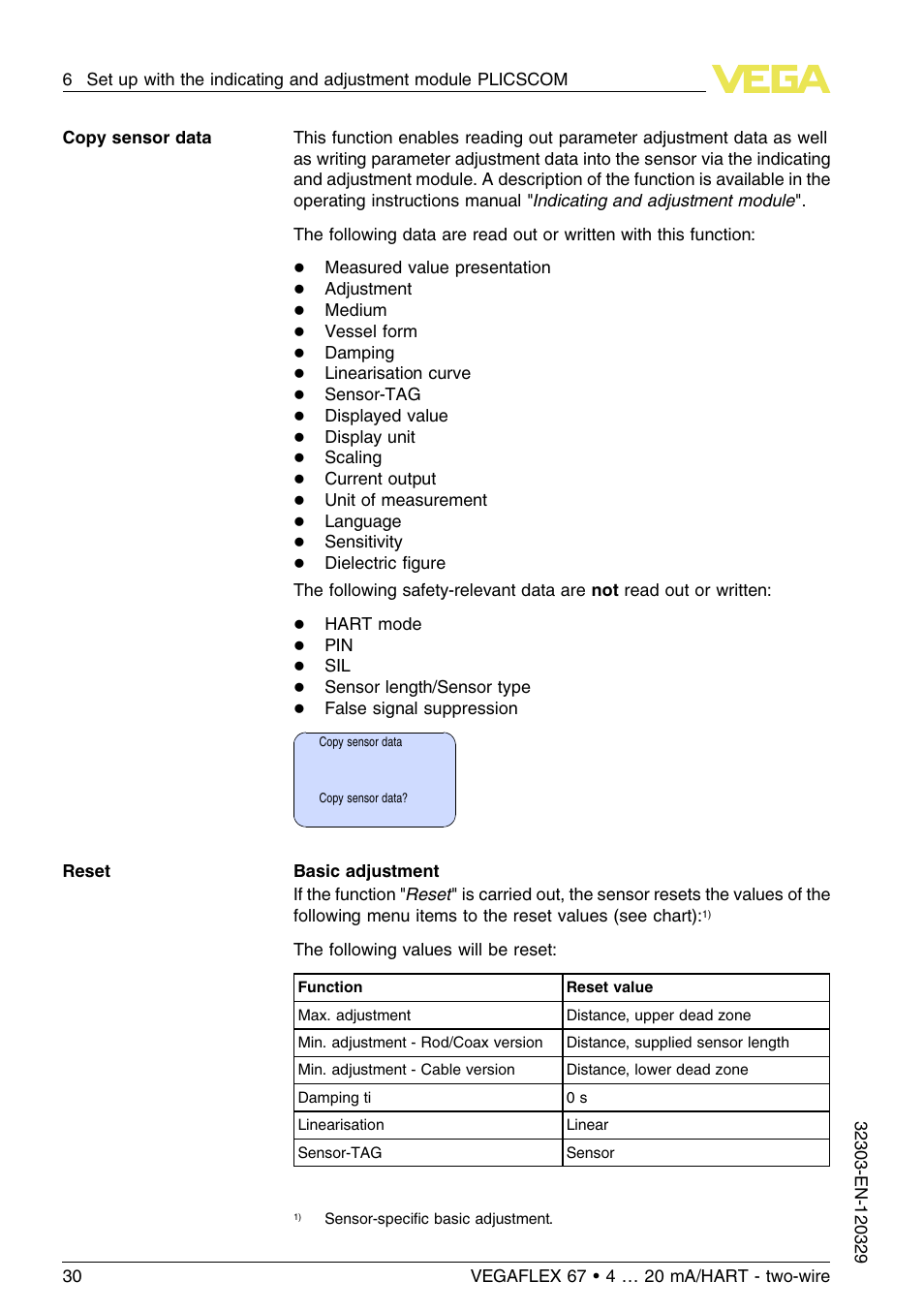 VEGA VEGAFLEX 67 (-40…+150°C PFA insulated) 4 … 20 mA_HART two-wire User Manual | Page 30 / 60