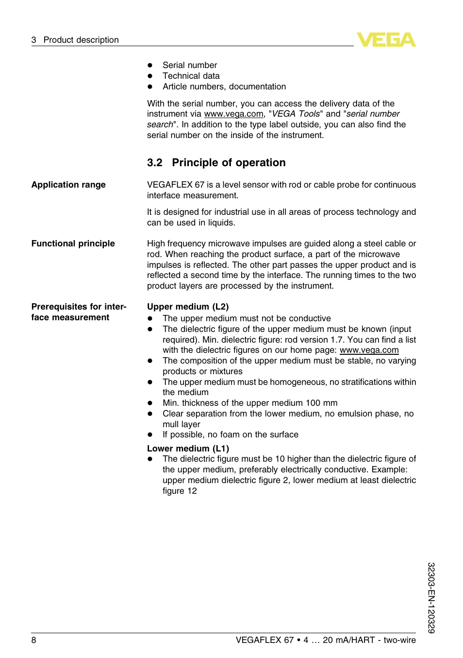 2 principle of operation | VEGA VEGAFLEX 67 (-40…+150°C PFA insulated) 4 … 20 mA_HART two-wire User Manual | Page 8 / 60