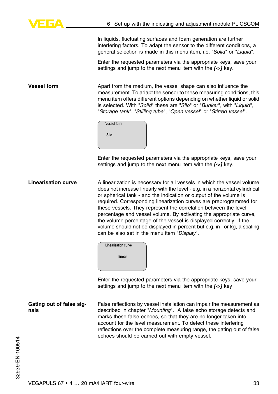 VEGA VEGAPULS 67 (≥ 2.0.0 - ≤ 3.8) 4 … 20 mA_HART four-wire User Manual | Page 33 / 60