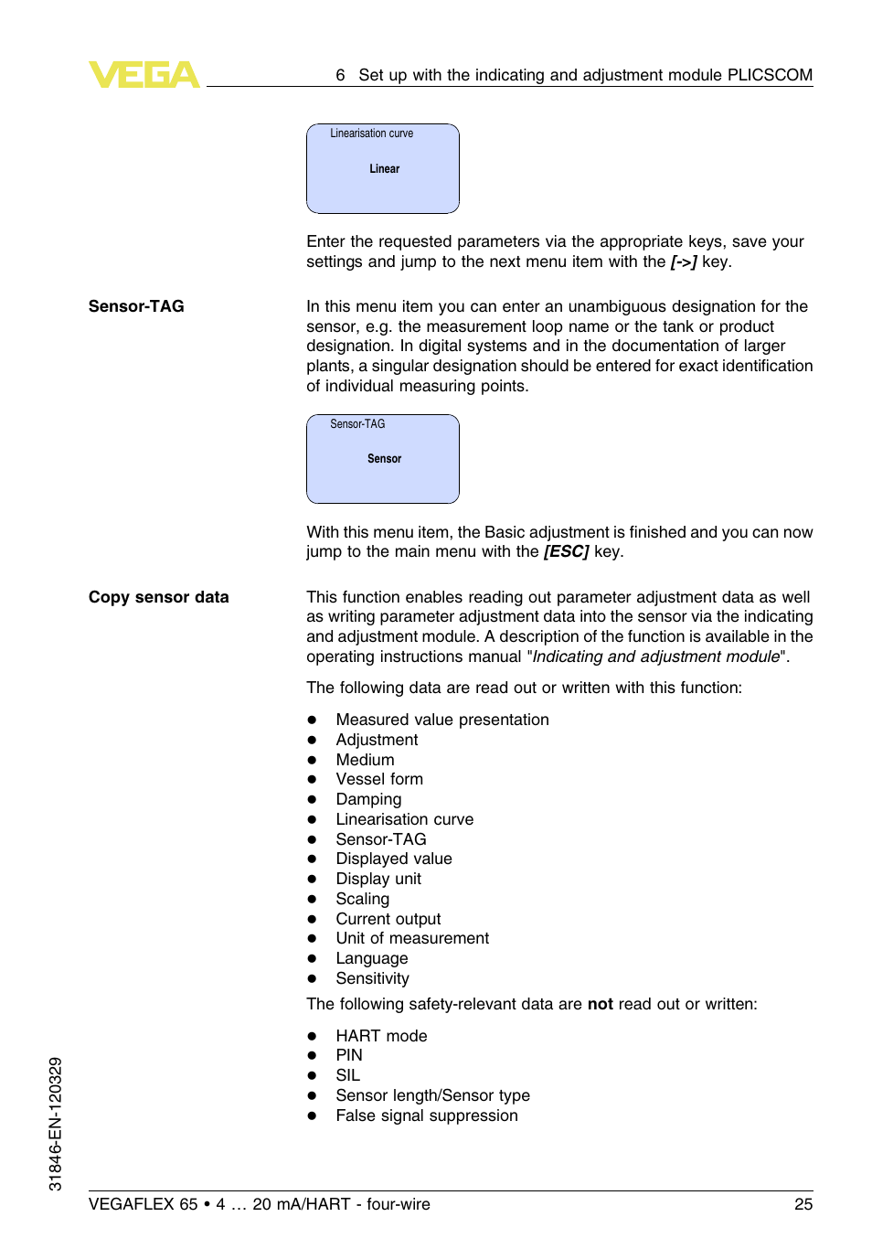 VEGA VEGAFLEX 65 4 … 20 mA_HART four-wire User Manual | Page 25 / 52