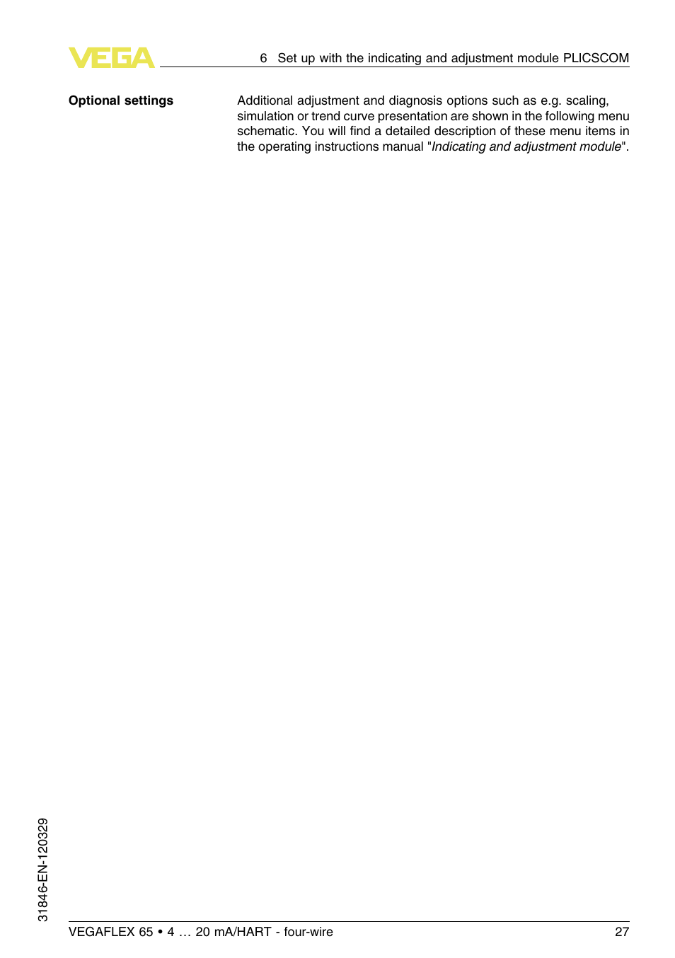 VEGA VEGAFLEX 65 4 … 20 mA_HART four-wire User Manual | Page 27 / 52