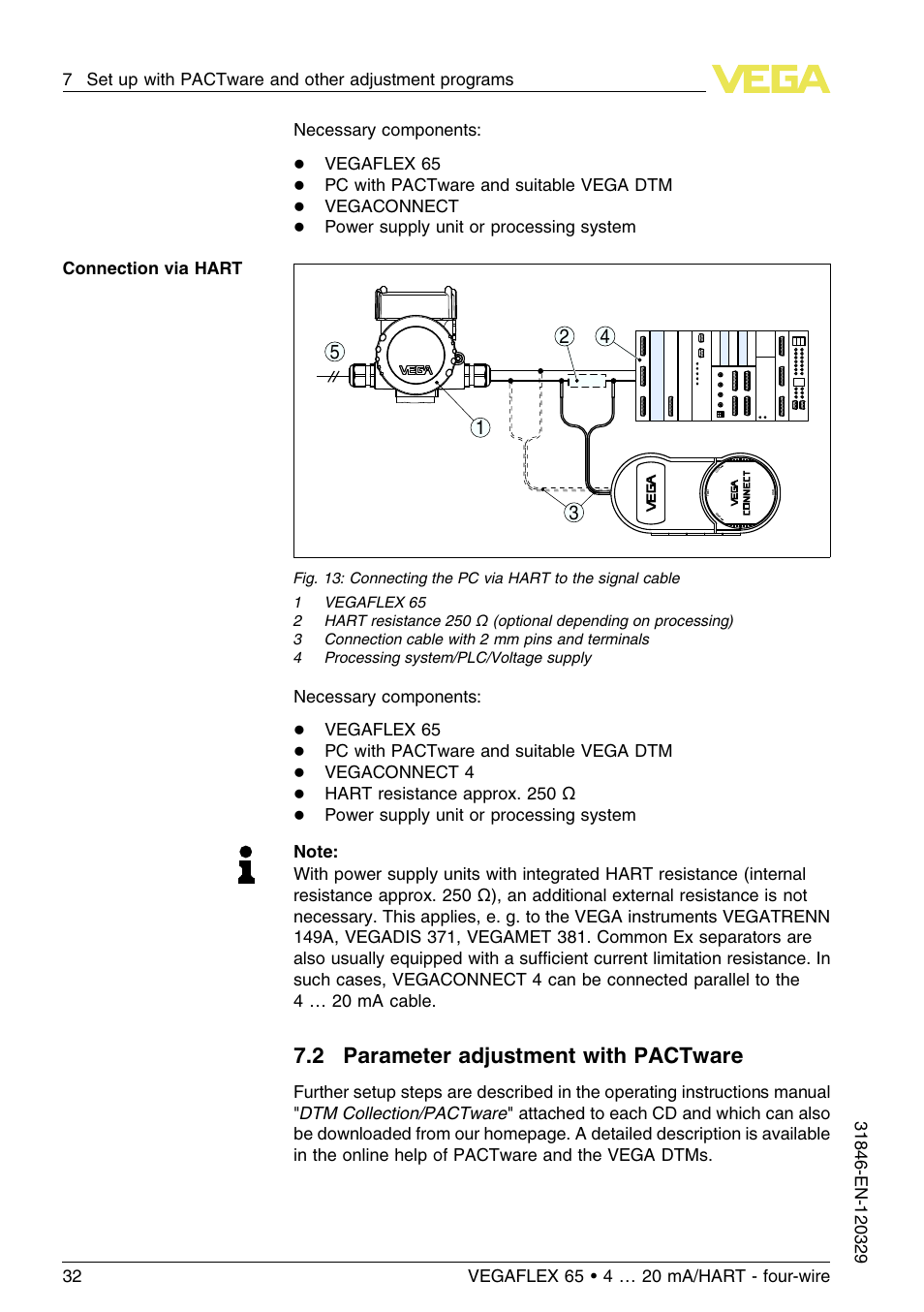 2 parameter adjustment with pactware | VEGA VEGAFLEX 65 4 … 20 mA_HART four-wire User Manual | Page 32 / 52