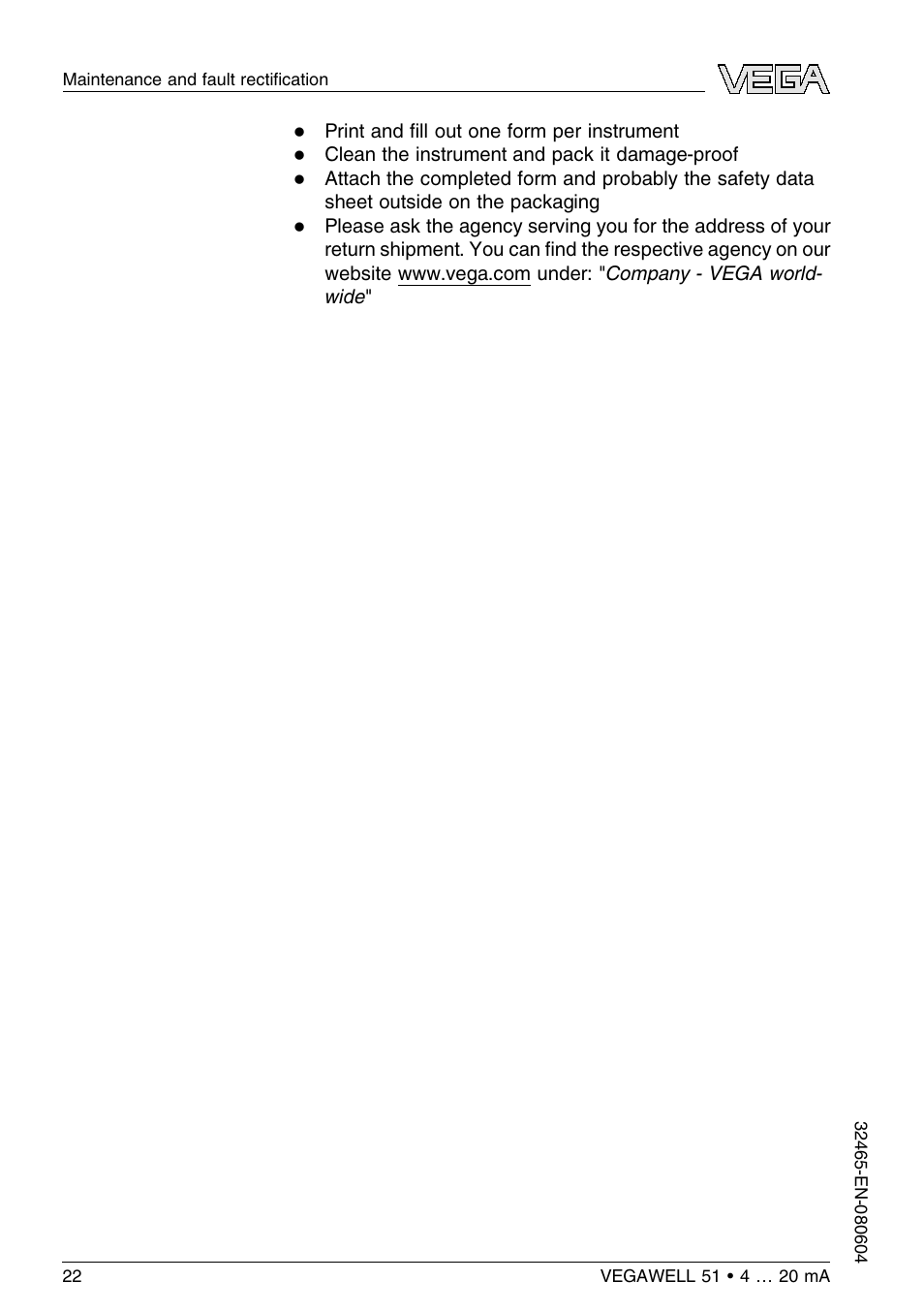 VEGA VEGAWELL 51 4 … 20 mA User Manual | Page 22 / 36