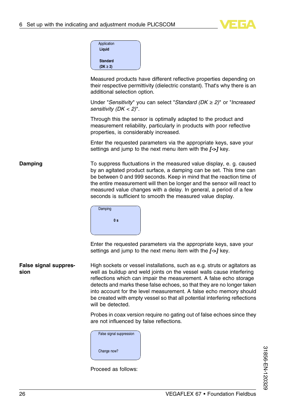 VEGA VEGAFLEX 67 (-40…+150°C) Foundation Fieldbus User Manual | Page 26 / 60