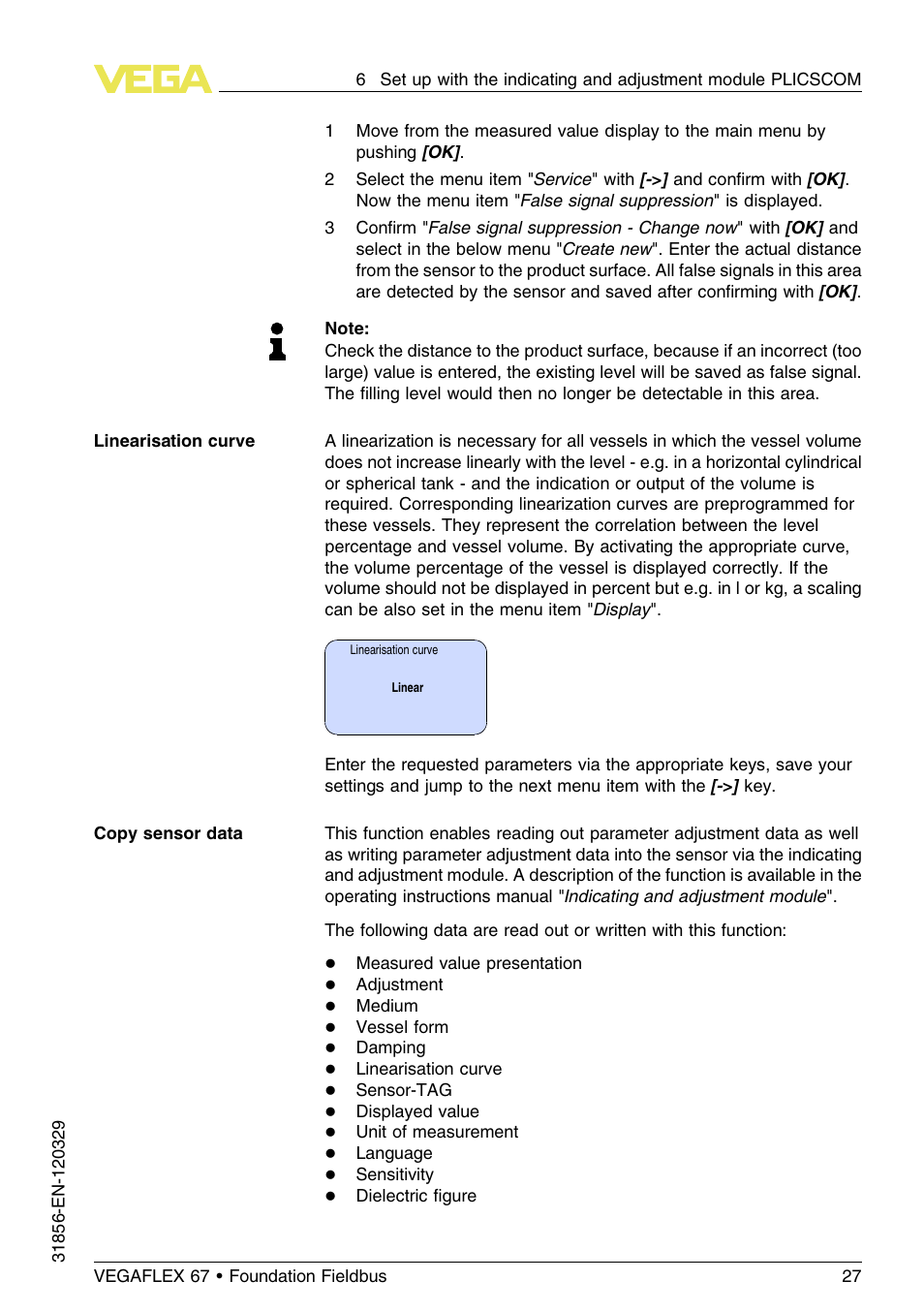 VEGA VEGAFLEX 67 (-40…+150°C) Foundation Fieldbus User Manual | Page 27 / 60