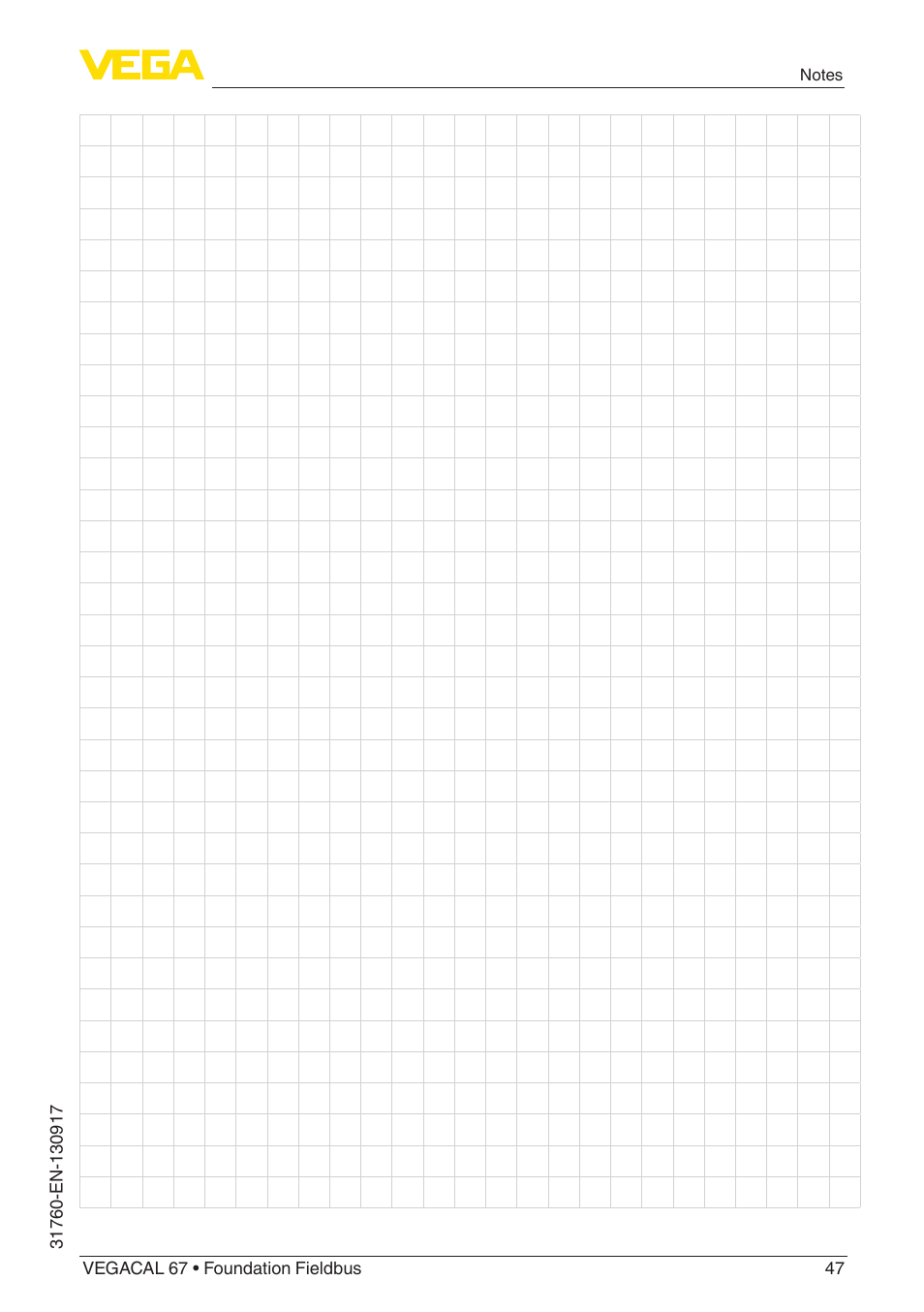 VEGA VEGACAL 67 Foundation Fieldbus User Manual | Page 47 / 48