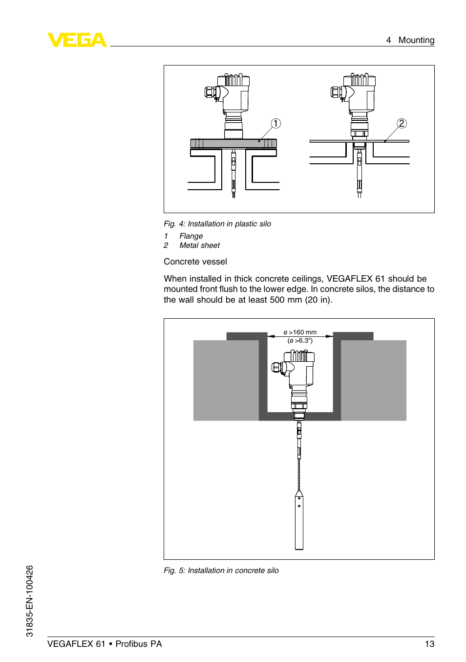 VEGA VEGAFLEX 61 Profibus PA User Manual | Page 13 / 64