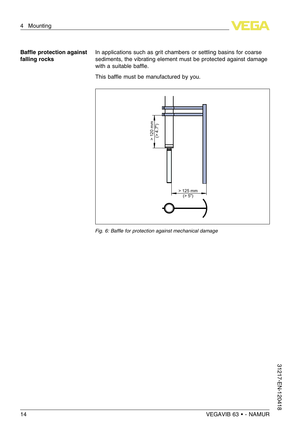 VEGA VEGAVIB 63 - NAMUR User Manual | Page 14 / 40