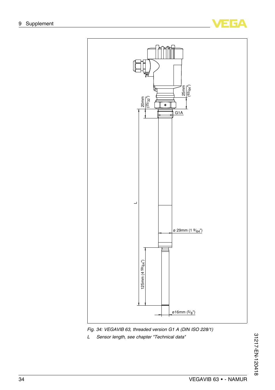 VEGA VEGAVIB 63 - NAMUR User Manual | Page 34 / 40