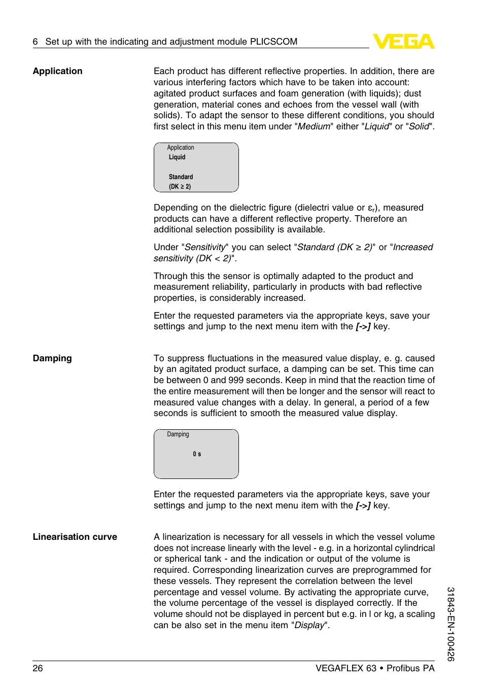 VEGA VEGAFLEX 63 Profibus PA User Manual | Page 26 / 60