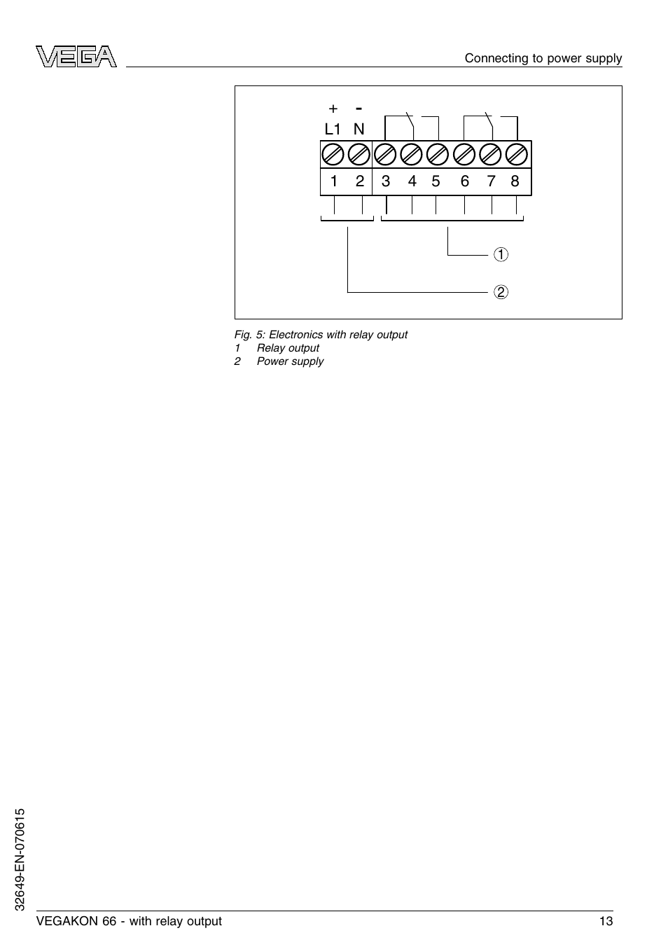 VEGA VEGAKON 66 with relay output User Manual | Page 13 / 28