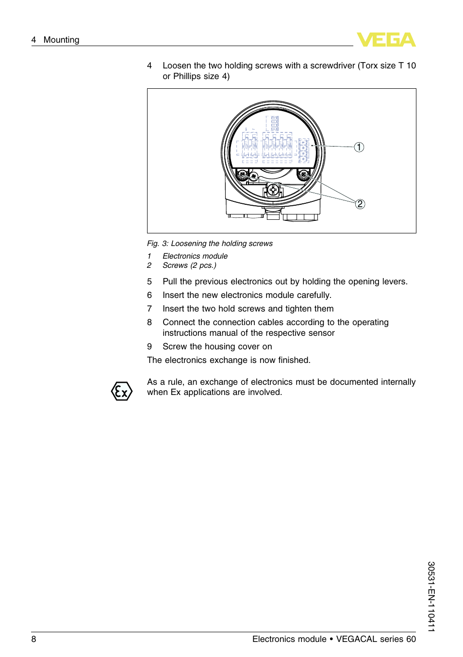 VEGA VEGACAL series 60 User Manual | Page 8 / 16