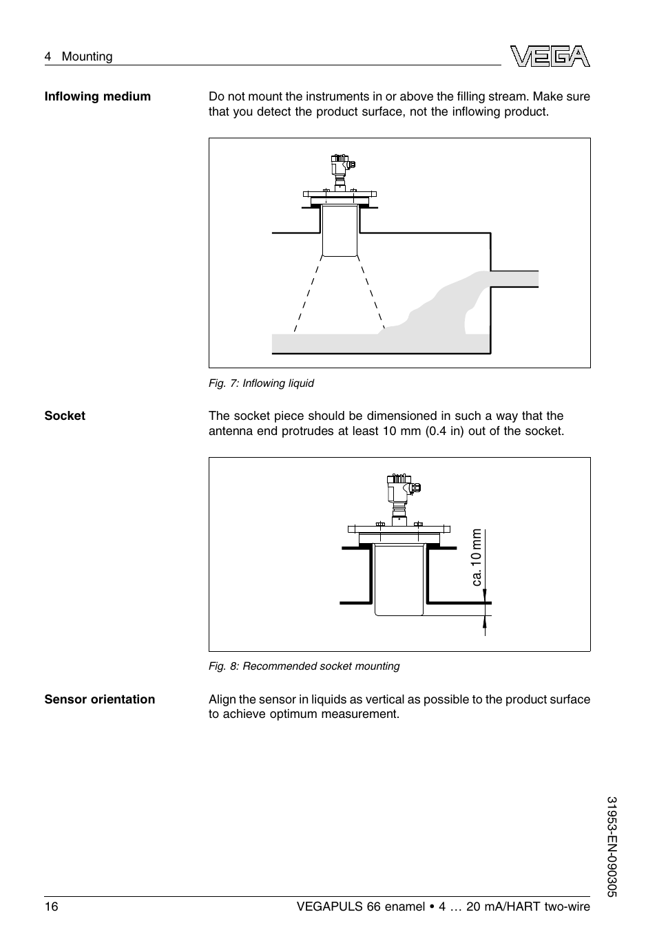 VEGA VEGAPULS 66 (≥ 2.0.0 - ≤ 3.8) enamel 4 … 20 mA_HART two-wire User Manual | Page 16 / 64