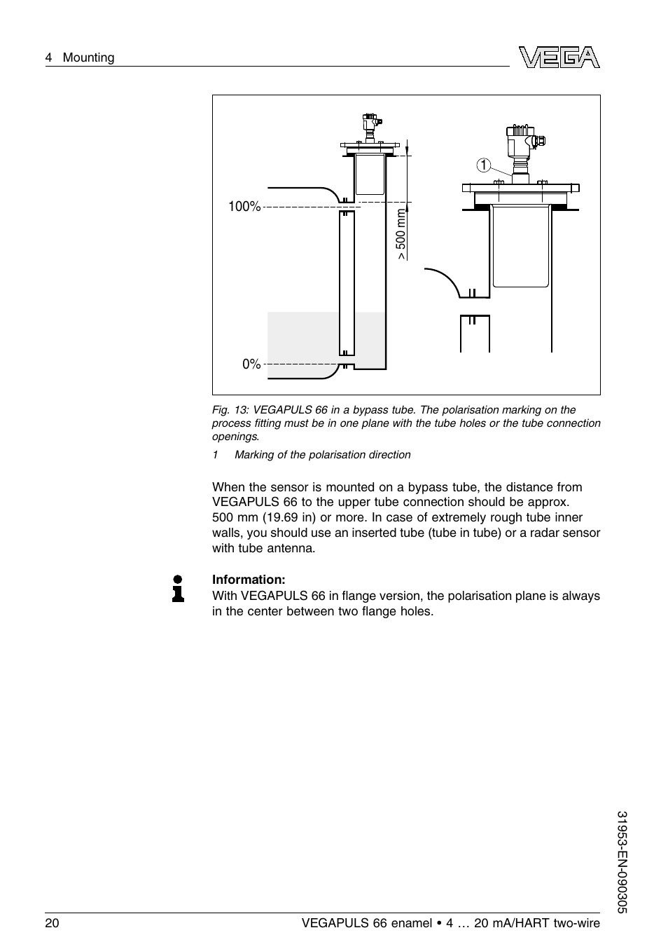 VEGA VEGAPULS 66 (≥ 2.0.0 - ≤ 3.8) enamel 4 … 20 mA_HART two-wire User Manual | Page 20 / 64