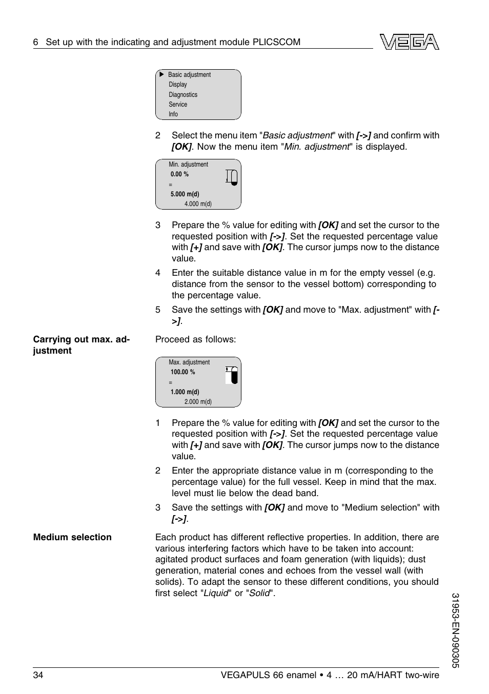 VEGA VEGAPULS 66 (≥ 2.0.0 - ≤ 3.8) enamel 4 … 20 mA_HART two-wire User Manual | Page 34 / 64