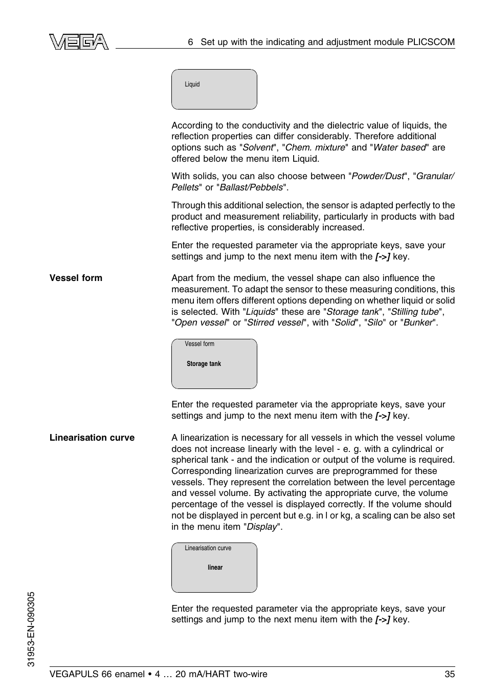 VEGA VEGAPULS 66 (≥ 2.0.0 - ≤ 3.8) enamel 4 … 20 mA_HART two-wire User Manual | Page 35 / 64