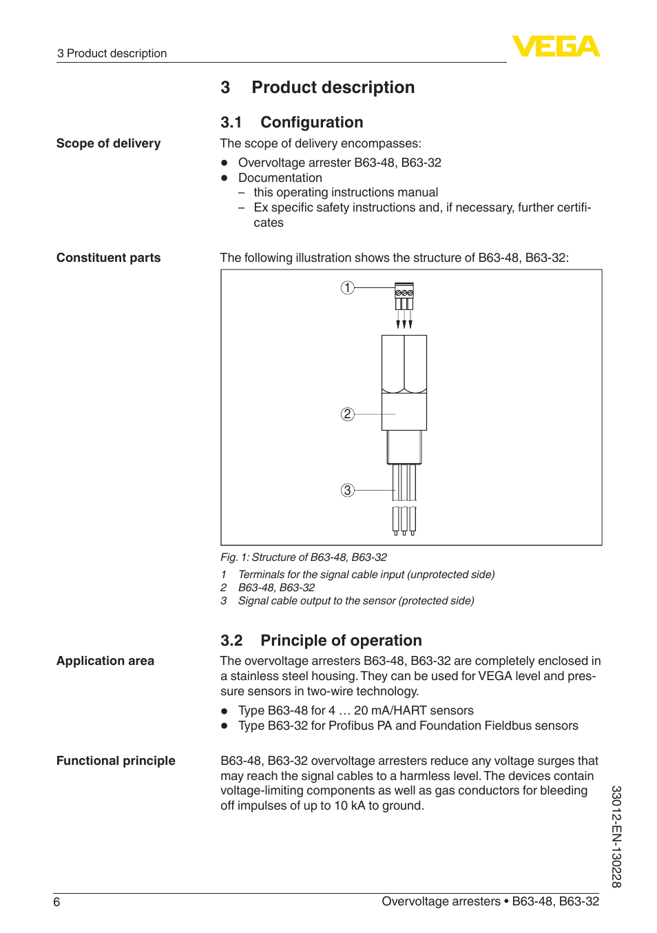 3 product description | VEGA B63-32 User Manual | Page 6 / 16