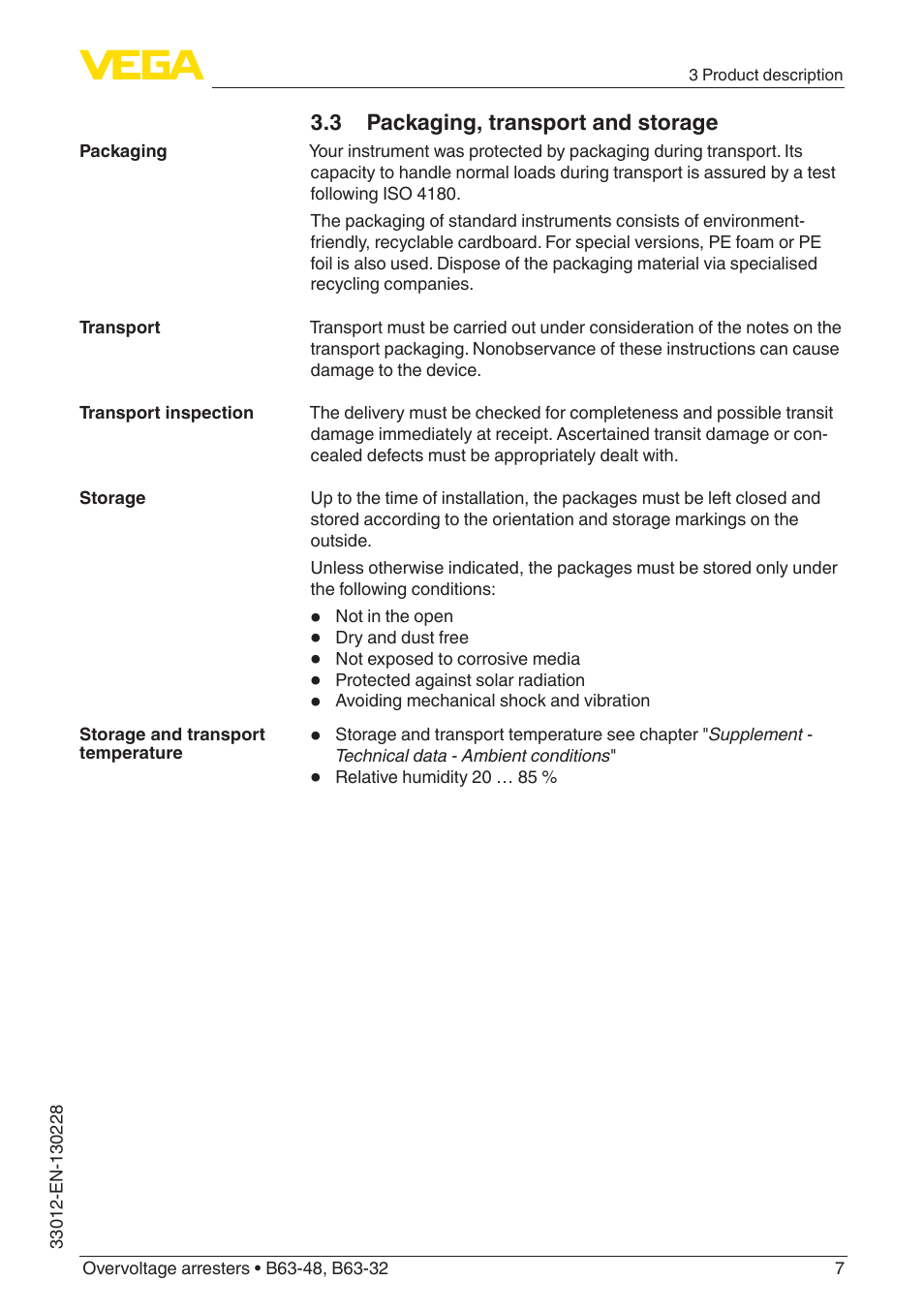 VEGA B63-32 User Manual | Page 7 / 16