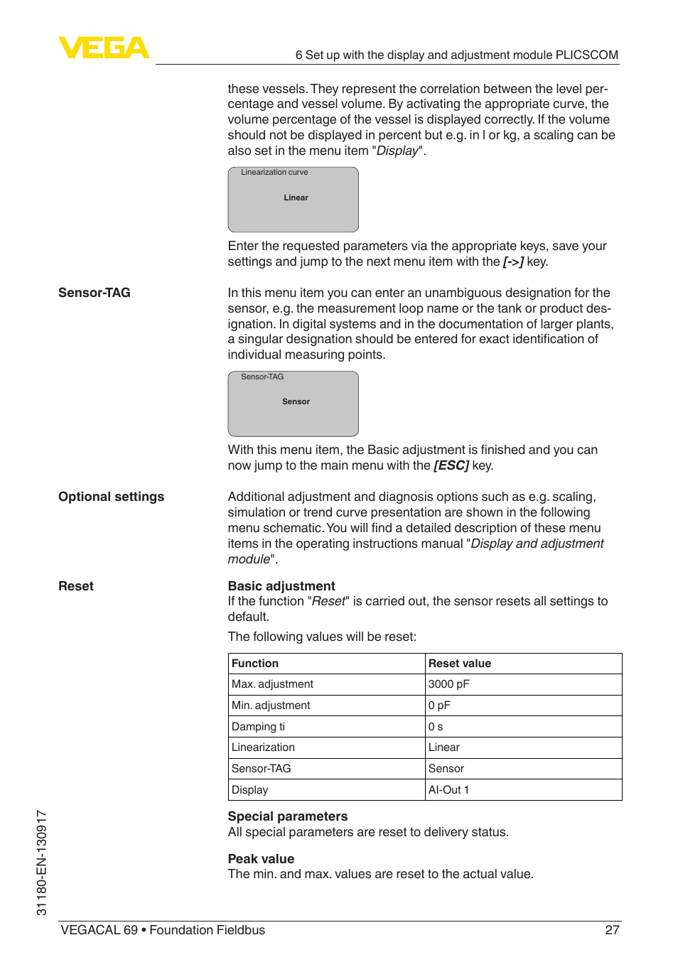 VEGA VEGACAL 69 Foundation Fieldbus User Manual | Page 27 / 48