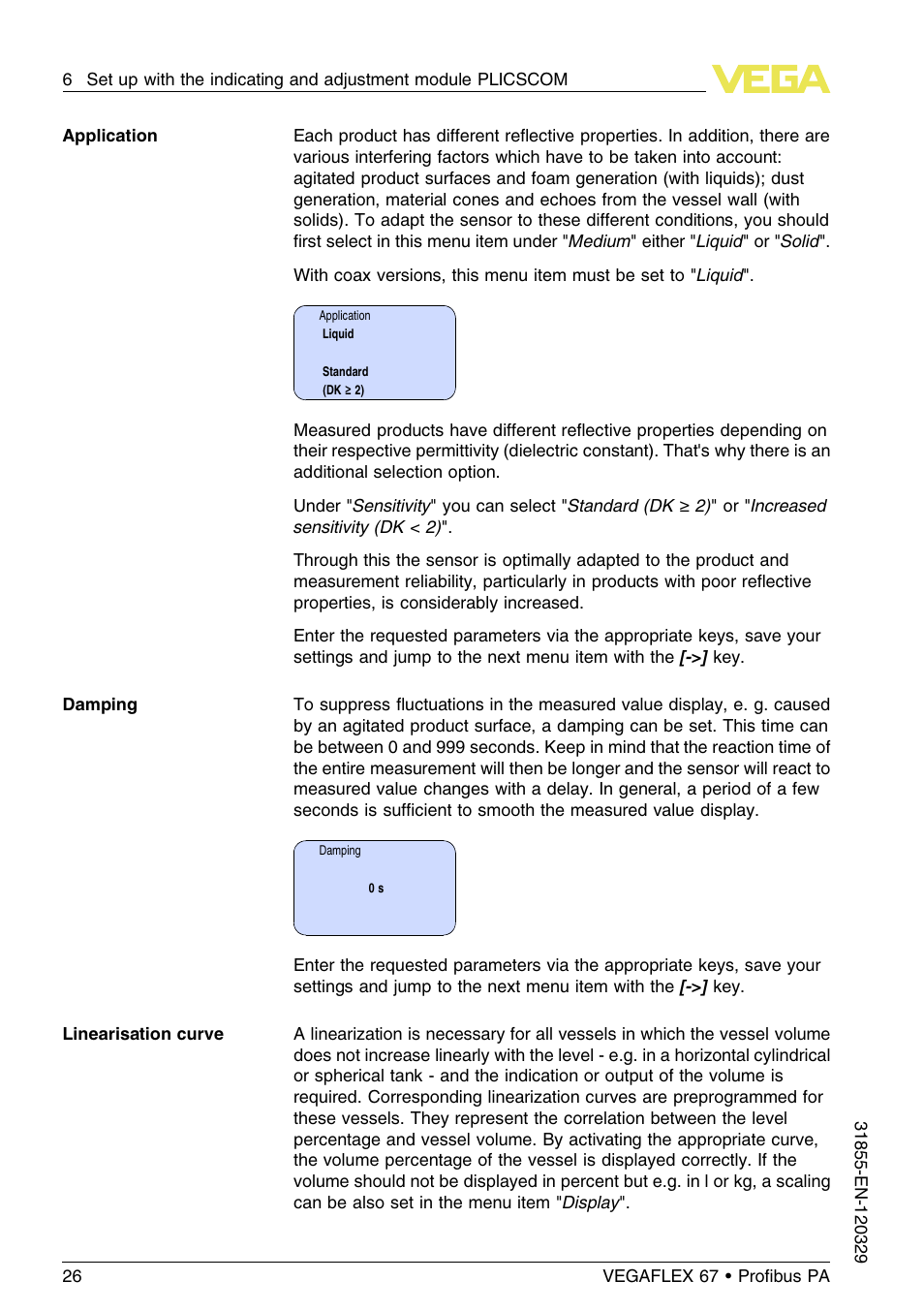 VEGA VEGAFLEX 67 (-40…+150°C) Profibus PA User Manual | Page 26 / 64