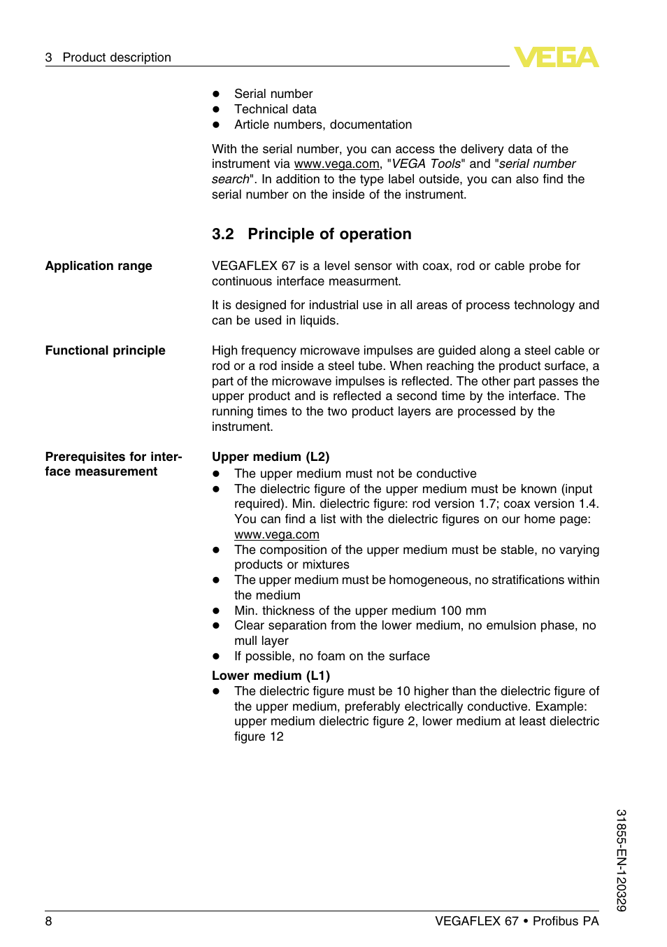 2 principle of operation | VEGA VEGAFLEX 67 (-40…+150°C) Profibus PA User Manual | Page 8 / 64