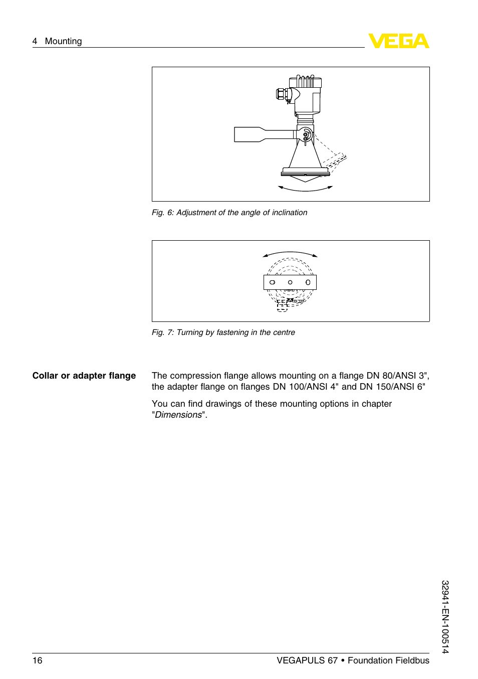 VEGA VEGAPULS 67 (≥ 2.0.0 - ≤ 3.8) Foundation Fieldbus User Manual | Page 16 / 72