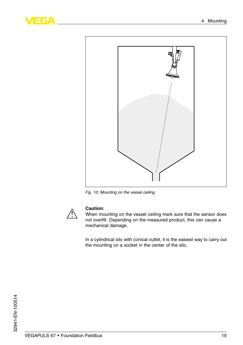 VEGA VEGAPULS 67 (≥ 2.0.0 - ≤ 3.8) Foundation Fieldbus User Manual | Page 19 / 72