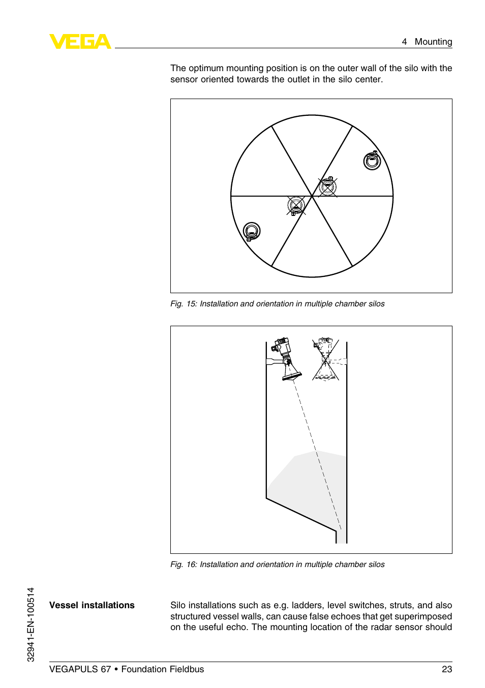 VEGA VEGAPULS 67 (≥ 2.0.0 - ≤ 3.8) Foundation Fieldbus User Manual | Page 23 / 72