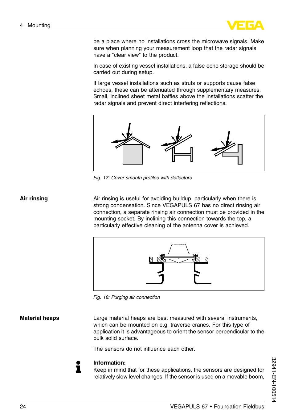 VEGA VEGAPULS 67 (≥ 2.0.0 - ≤ 3.8) Foundation Fieldbus User Manual | Page 24 / 72