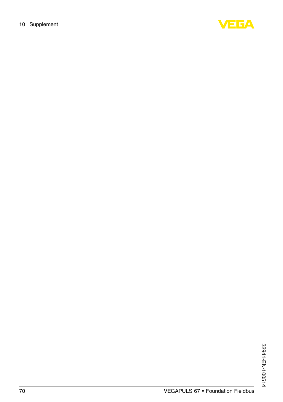 VEGA VEGAPULS 67 (≥ 2.0.0 - ≤ 3.8) Foundation Fieldbus User Manual | Page 70 / 72