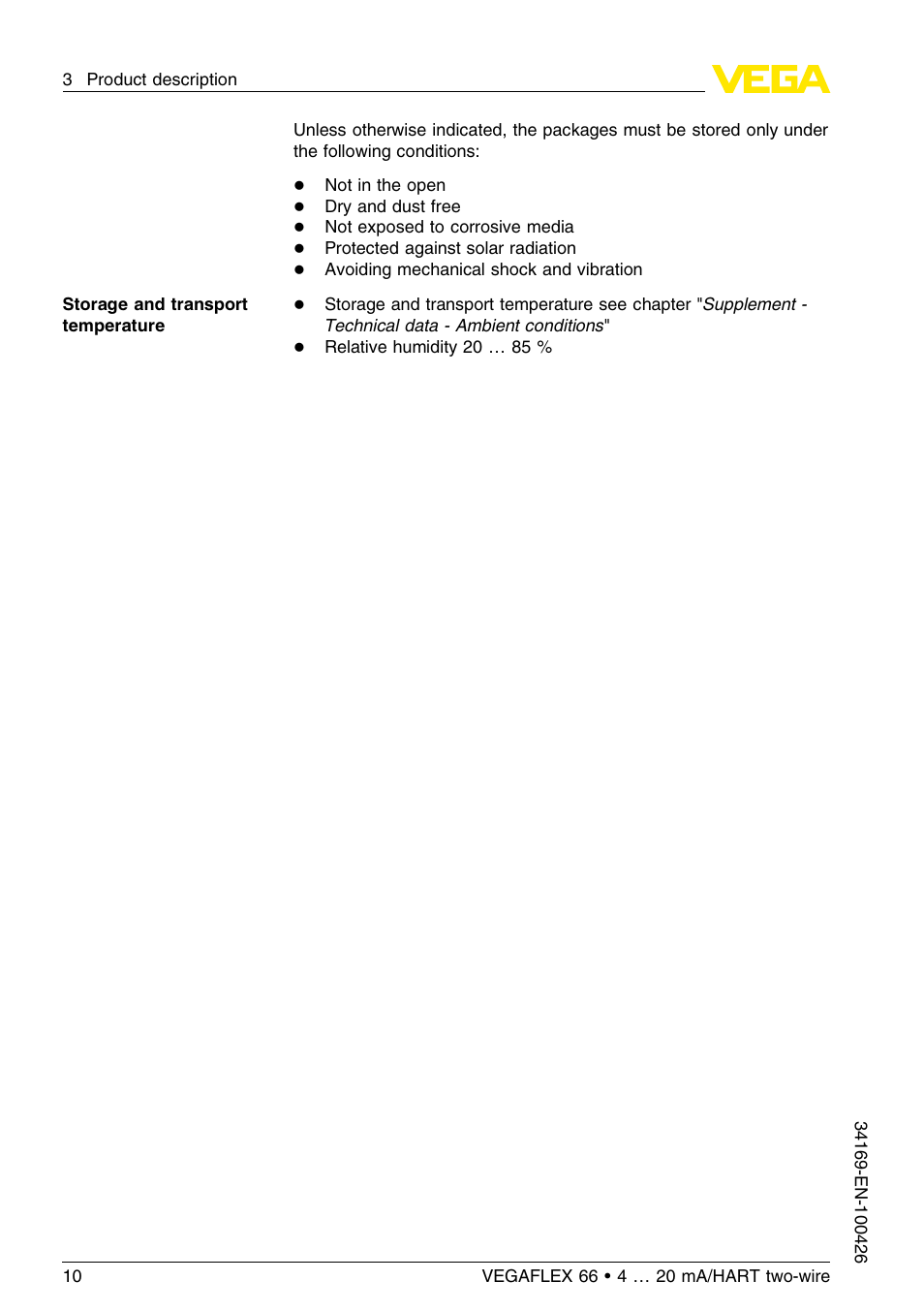 VEGA VEGAFLEX 66 (-20…+250°C) 4 … 20 mA_HART two-wire User Manual | Page 10 / 64