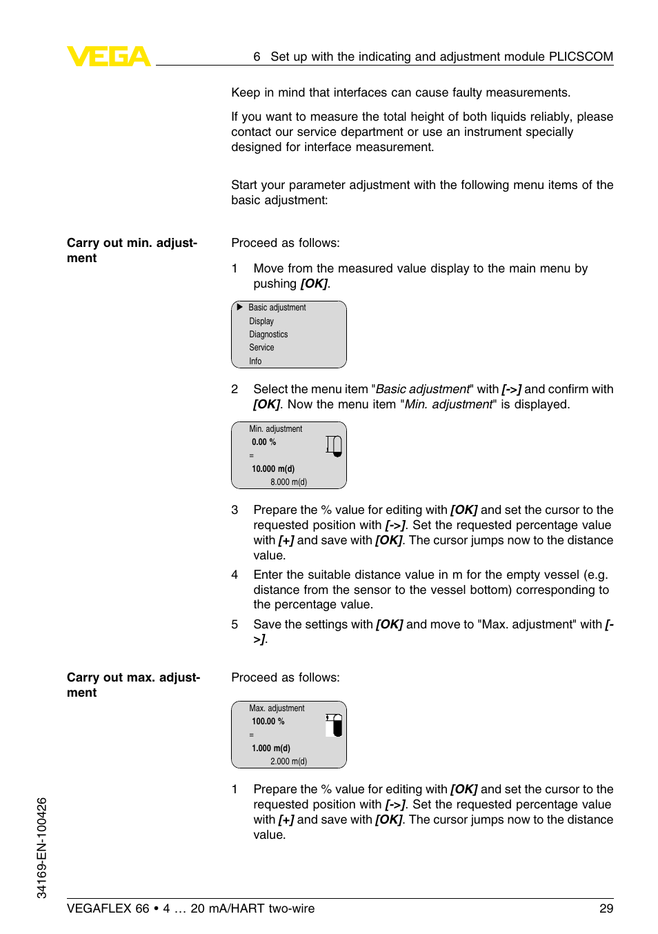 VEGA VEGAFLEX 66 (-20…+250°C) 4 … 20 mA_HART two-wire User Manual | Page 29 / 64