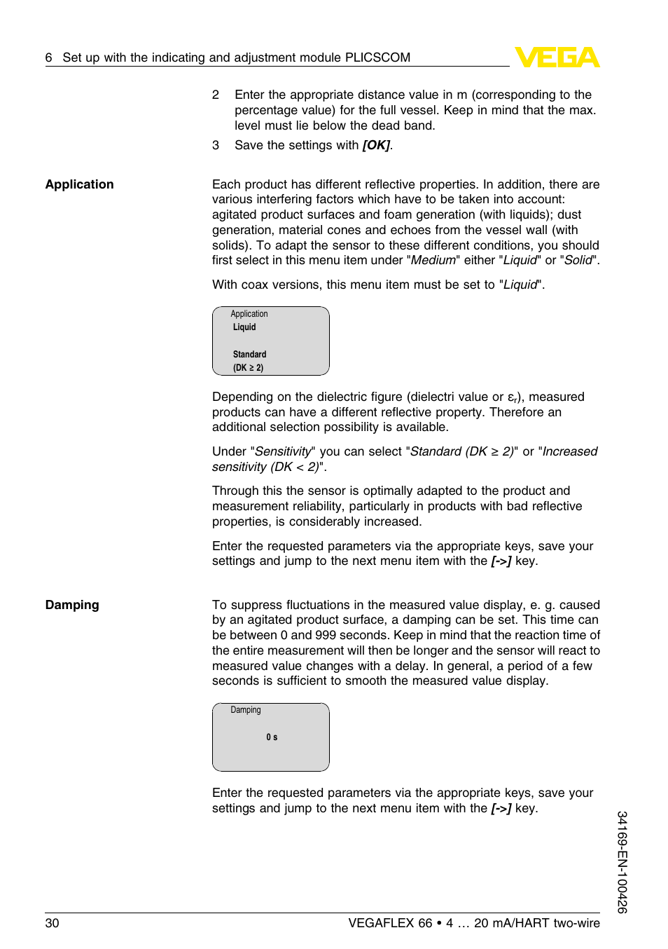 VEGA VEGAFLEX 66 (-20…+250°C) 4 … 20 mA_HART two-wire User Manual | Page 30 / 64