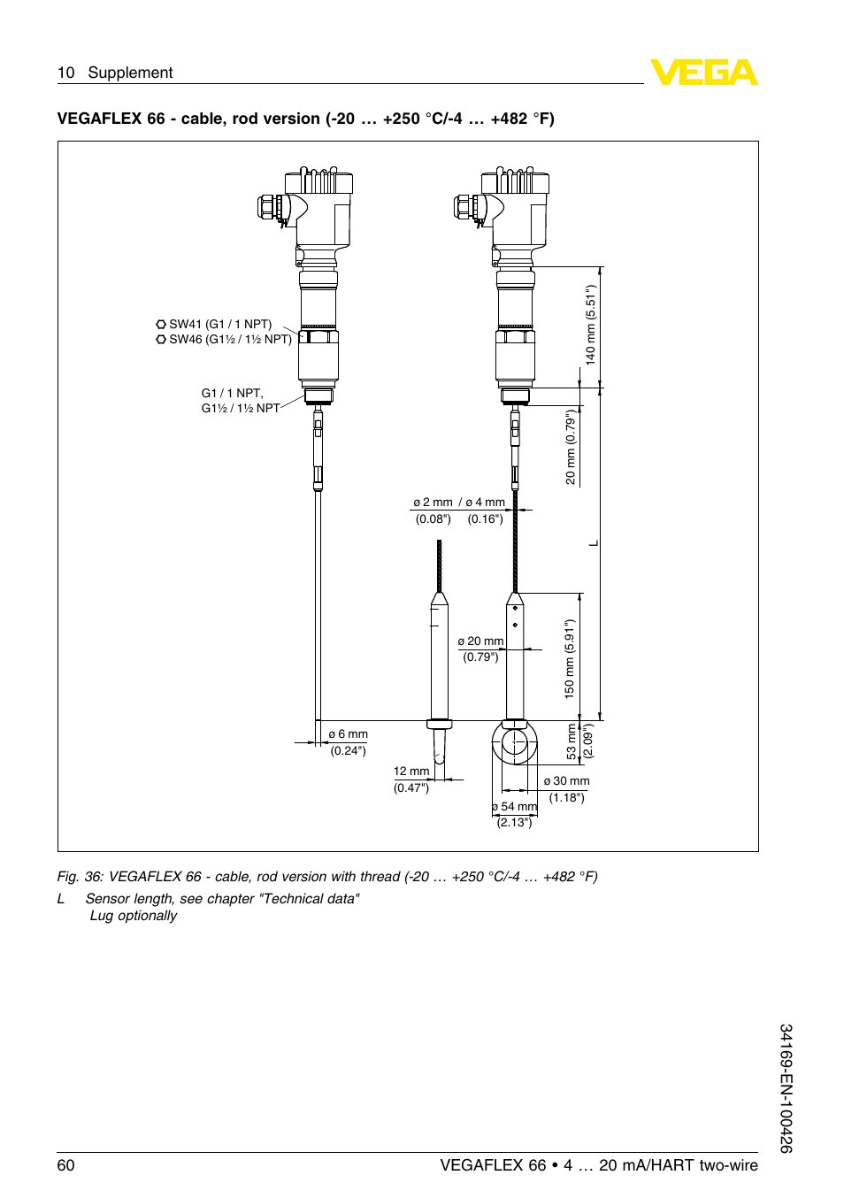 VEGA VEGAFLEX 66 (-20…+250°C) 4 … 20 mA_HART two-wire User Manual | Page 60 / 64