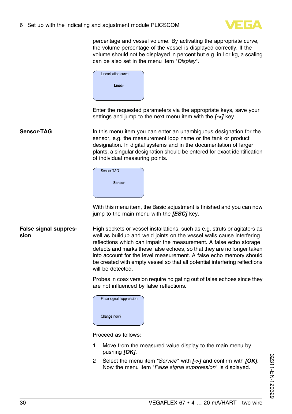 VEGA VEGAFLEX 67 (-200…+400°C) 4 … 20 mA_HART two-wire User Manual | Page 30 / 64